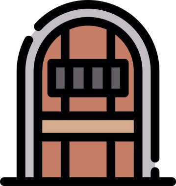 Kapı. Web simgesi basit illüstrasyon