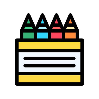 renk kalem ikon vektörü. İnce çizgi işareti. izole edilmiş sınır sembolü çizimi