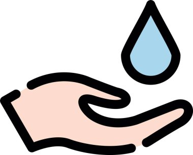 Su damlası ikonu. Ana hatlı su bırakma vektör rengi izole edildi