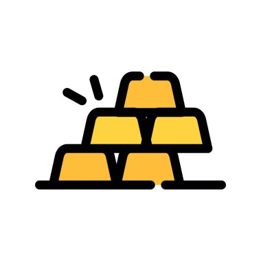 Altın çubuk simgesinin vektör illüstrasyonu