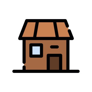 ev simgesi düz renk vektörü