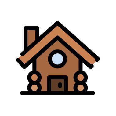 ev ikonu vektörü. İzole edilmiş sembol için çizgi işareti dolduruldu