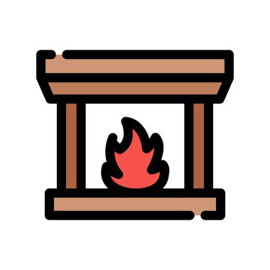 şömine vektör resimleme simgesi