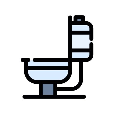 tuvalet vektörü düz renk simgesi