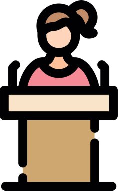 izleyici konferansı sunum simgesi - taslak biçimi