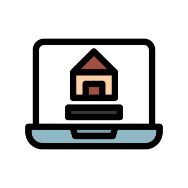 ev vektörü düz renk simgesi