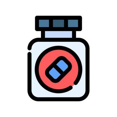 Alkol şişesi simgesi renk ana hatları vektörü