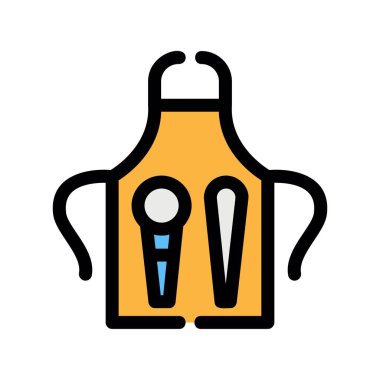 önlük vektörü düz renk simgesi