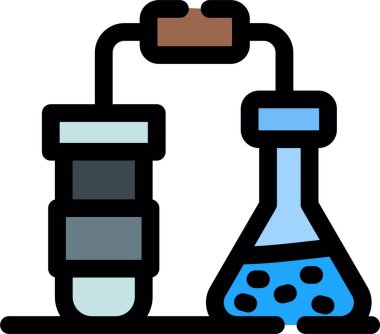 Kimya şişesi simgesi ile doldurulmuş - taslak biçim