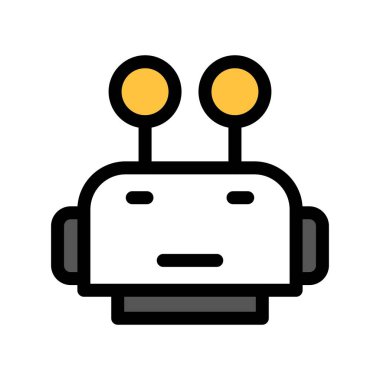 robot vektör ince çizgi simgesi