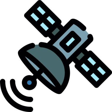 uydu anten simgesi renk dış hat vektörü