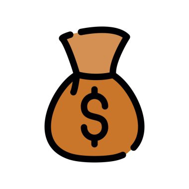 çanta para çantası simgesi - taslak biçimi