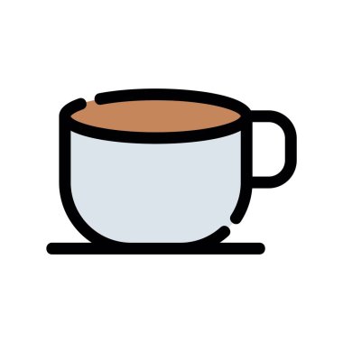Kahve fincanı ikonu. Taslak kahve fincanı vektör simgesi rengi düz izole