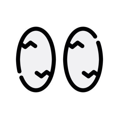 İki yumurta ikonu vektörü. özet siyah sembol.
