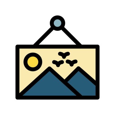 fotoğraf galerisi renk ana hatları vektörü