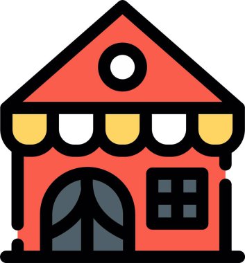 mağaza binası simgesi - taslak biçimi