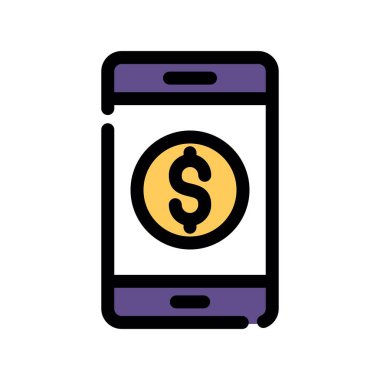 Dolarlık mobil vektör simgesi kolayca düzenlenebilir ya da değiştirilebilir