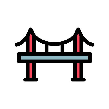 köprü vektörü düz renk simgesi