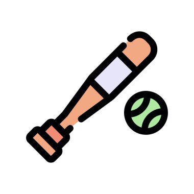 beysbol sopası renk vektör illüstrasyonu