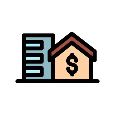 ev vektörü düz renk simgesi