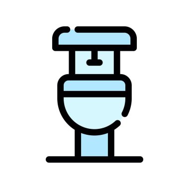 Tuvalet simgesi renk ana hatları vektörü