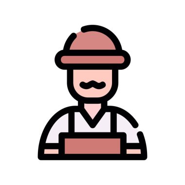 çiftçi ikonu vektör illüstrasyonu