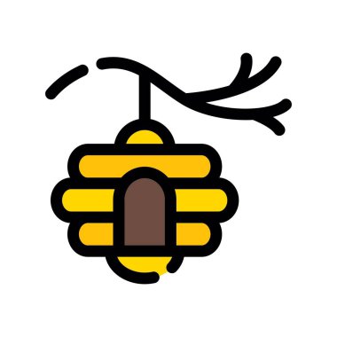 Bal ikonu vektör ana hatlı arı kovanı çizimi