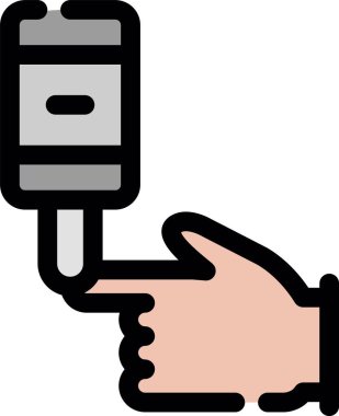 El hareketi parmak simgesi ile doldurulmuş dış hat biçimi