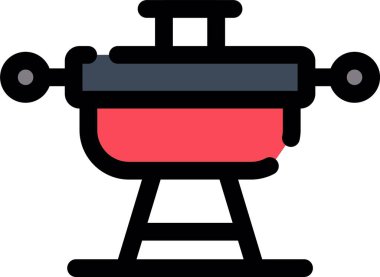 Barbekü. Web simgesi basit illüstrasyon