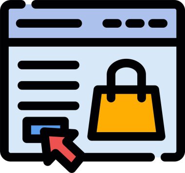 İnternetten alışveriş. Basit resimleme