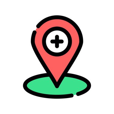 konum vektörü düz renk simgesi