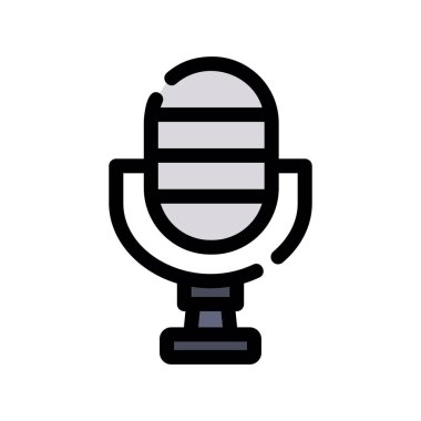 mikrofon vektörü ince renk simgesi