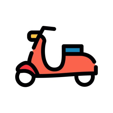 scooter düz renk simgesi tasarımı