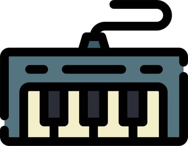 Doldurulmuş taslak biçiminde klavye müziği piyano simgesi