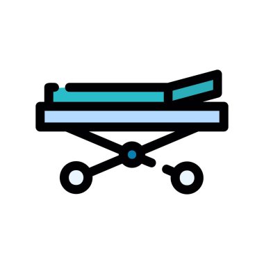 Doldurulmuş yatak simgesi beyaz arkaplanda izole edildi. Vektör.