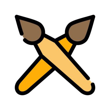 Beyzbol sopası simgesi renk ana hatları vektörü