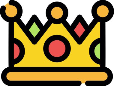 Kırmızı tacı olan altın taç. vektör illüstrasyonu.