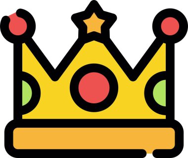 taç simgesi renk dış hat vektörü