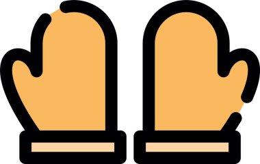 Eldiven ikonu. renk çizgisi vektör çizimi. düz dizayn.