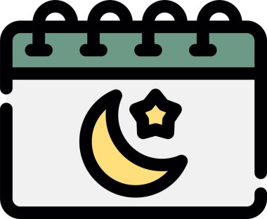 Ay gecesi ikonu. özet gece vektör illüstrasyonu