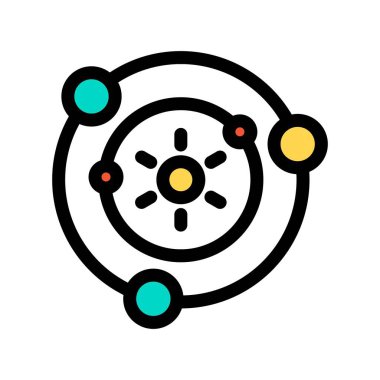 atom vektörü renk çizgisi simgesi