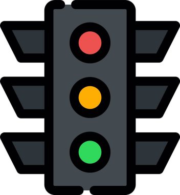 Trafik ışığı simgesi doldurulmuş taslak biçiminde