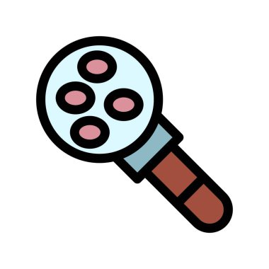 Büyütme cam simgesi renk ana hatları vektörü