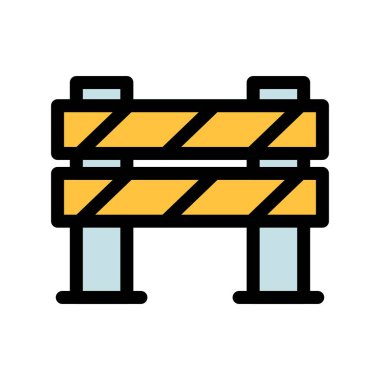 trafik bariyeri vektör renk simgesi