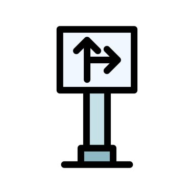 Yön vektör düz renk simgesi