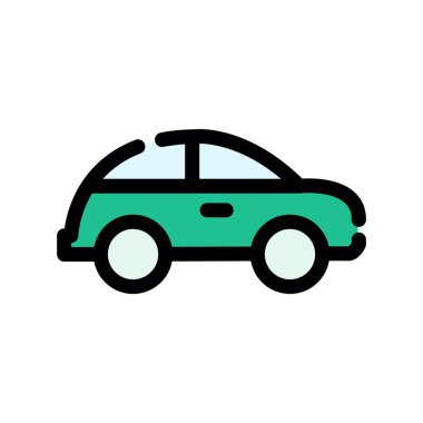 araba vektörü düz renk simgesi