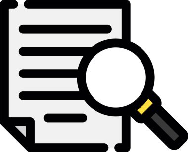 İçinde belgeler ve büyüteç olan büyüteç. vektör illüstrasyonu