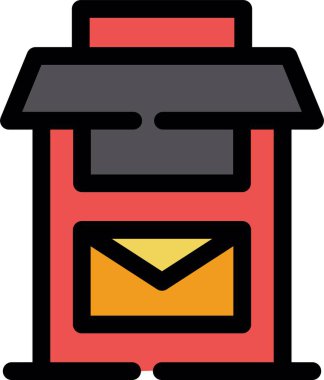 Posta kutusu simgesi, vektör illüstrasyonu