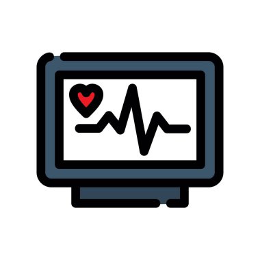 kardiyogram doldurulmuş vektör simgesi tasarımı