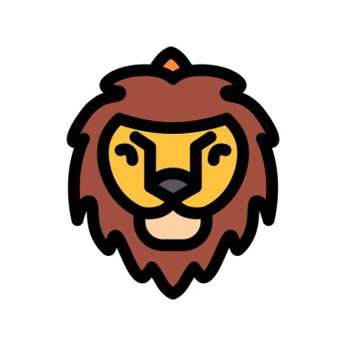 Aslan başı ikonu. düz dizayn. vektör